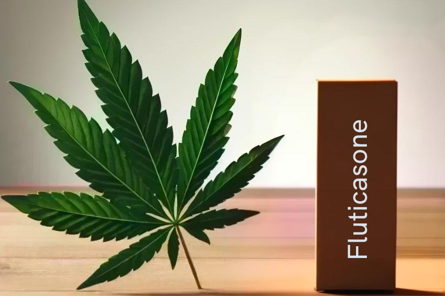 Cannabis e fluticasone (ad es. Flovent, Flixotide, Flutide)